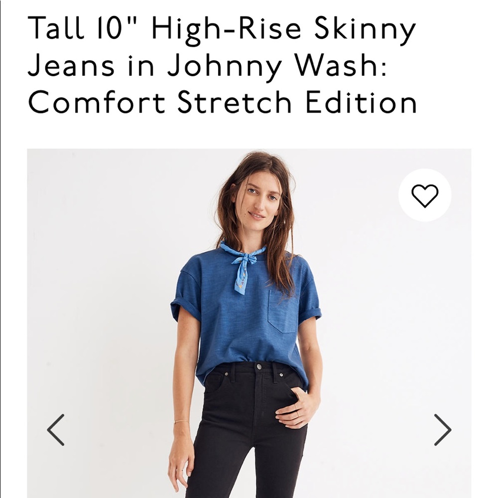 NWT Madewell 10 in rise skinny jeans size 30 tall